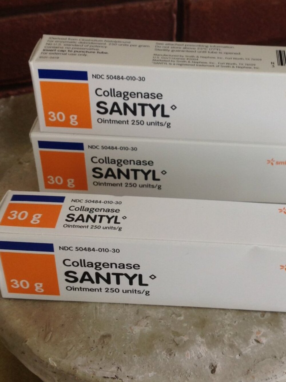 SANTYL Ointment- A Topical Enzymatic Debriding Agent (3 Pk) New With Tags